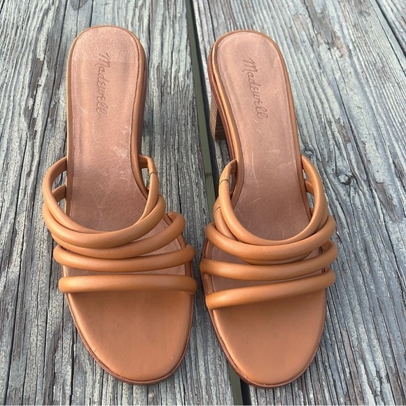 Madewell The Addie High Heels Leather Mule Slip On Sandals - Picture 5 of 9
